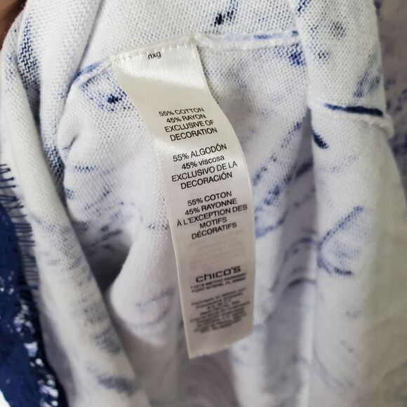 Chico's Blue Patterned Blouse Size S - Picture 7 of 7